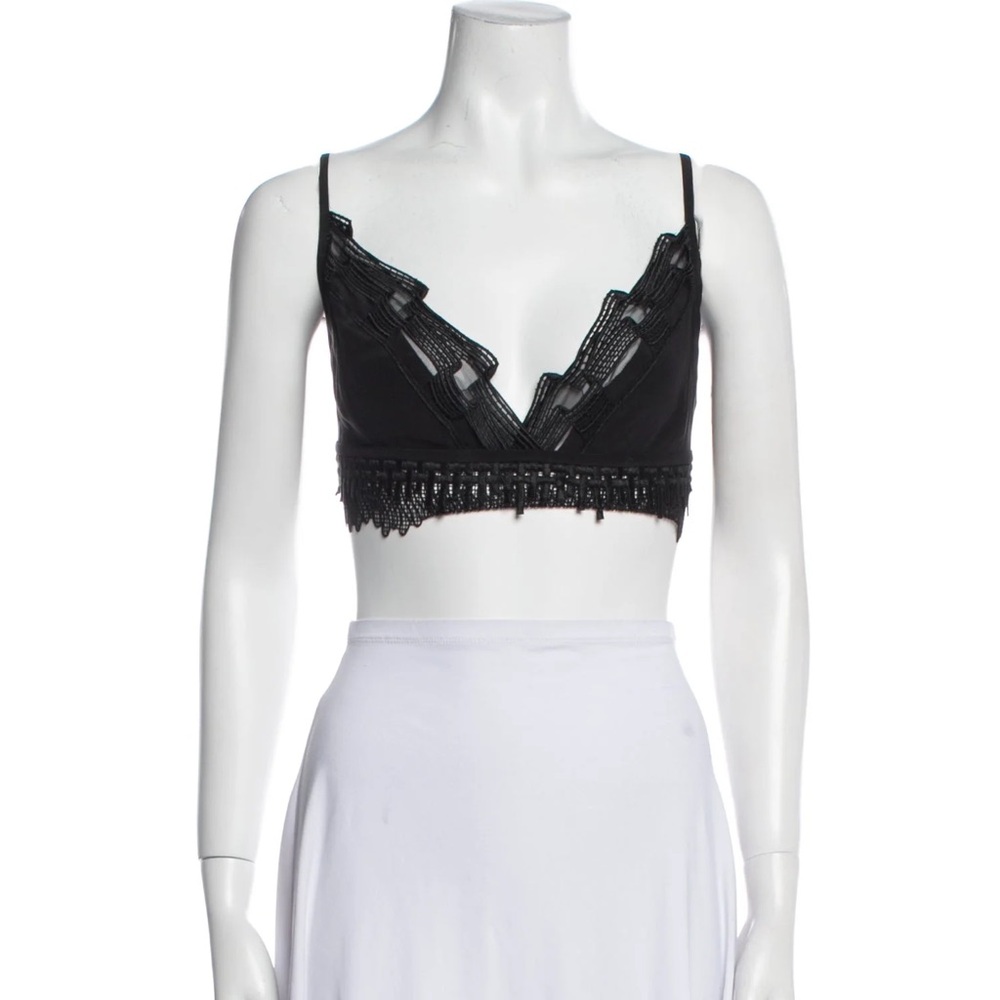 Versace Women's Silk V-Neck Crop Bralette Top IT38 XS NWT